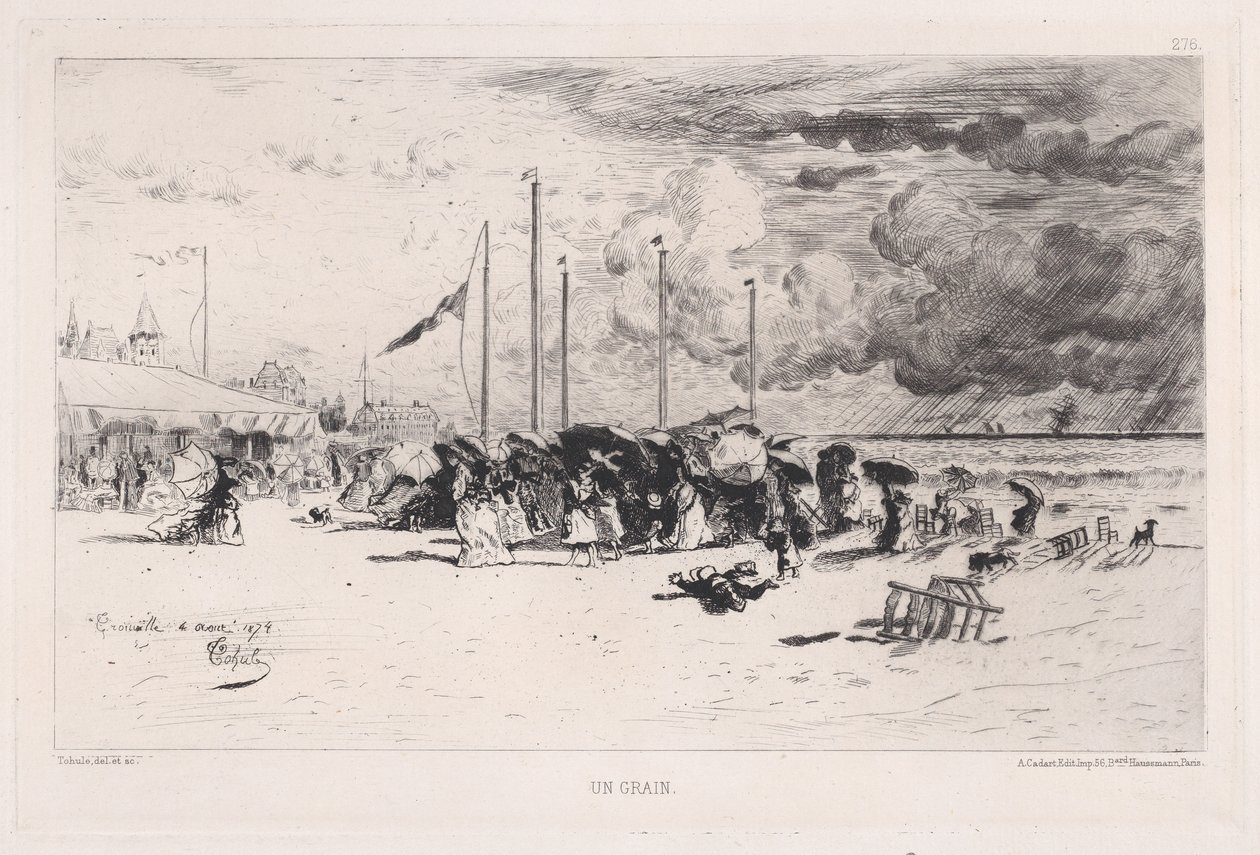 Bouře v Trouville, 1874. od Felix Hilaire Buhot