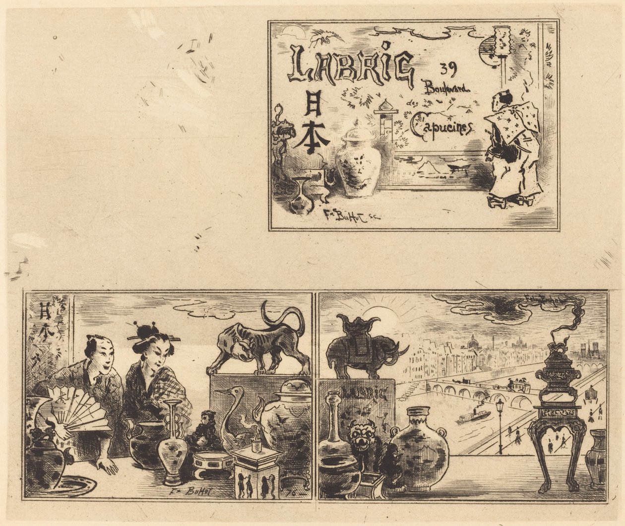 Adresa Labric, 1876. od Felix Hilaire Buhot