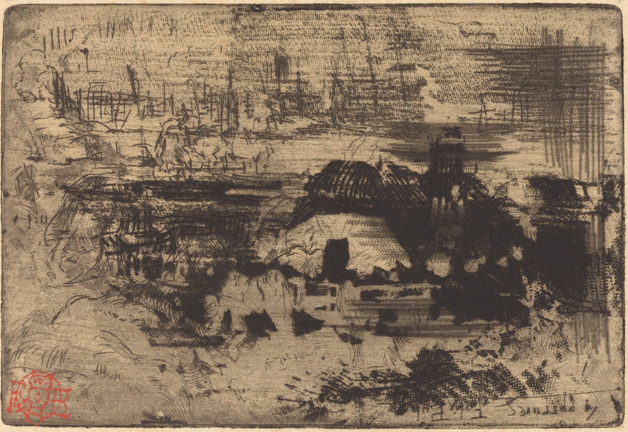 English Cottages, c. 1879. od Felix Hilaire Buhot