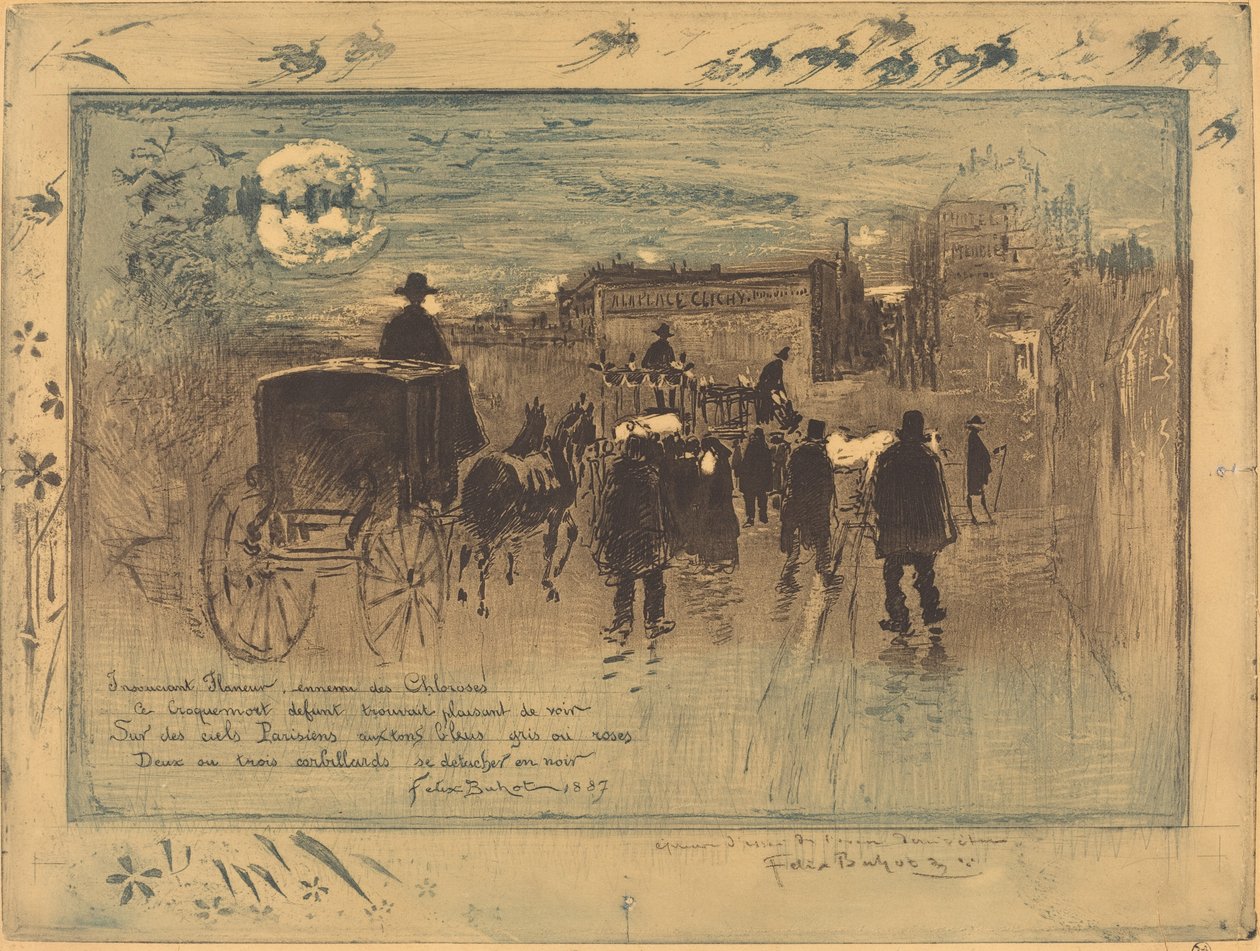 Smuteční průvod na Boulevard de Clichy Smuteční průvod na Boulevard de Clichy, 1887. od Felix Hilaire Buhot