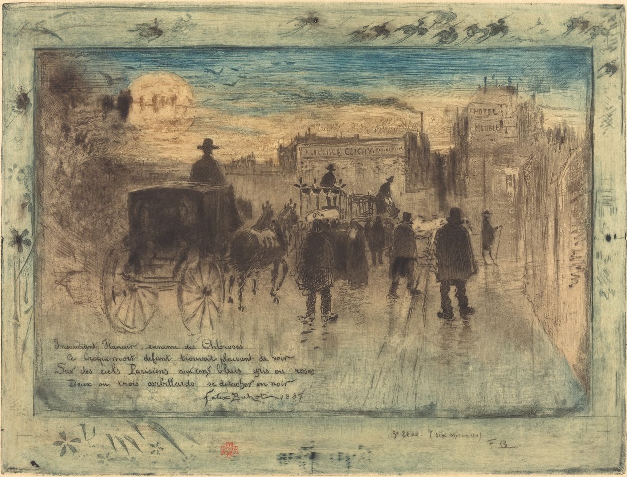 Smuteční průvod na Boulevard de Clichy Smuteční průvod na Boulevard de Clichy, 1887. od Felix Hilaire Buhot