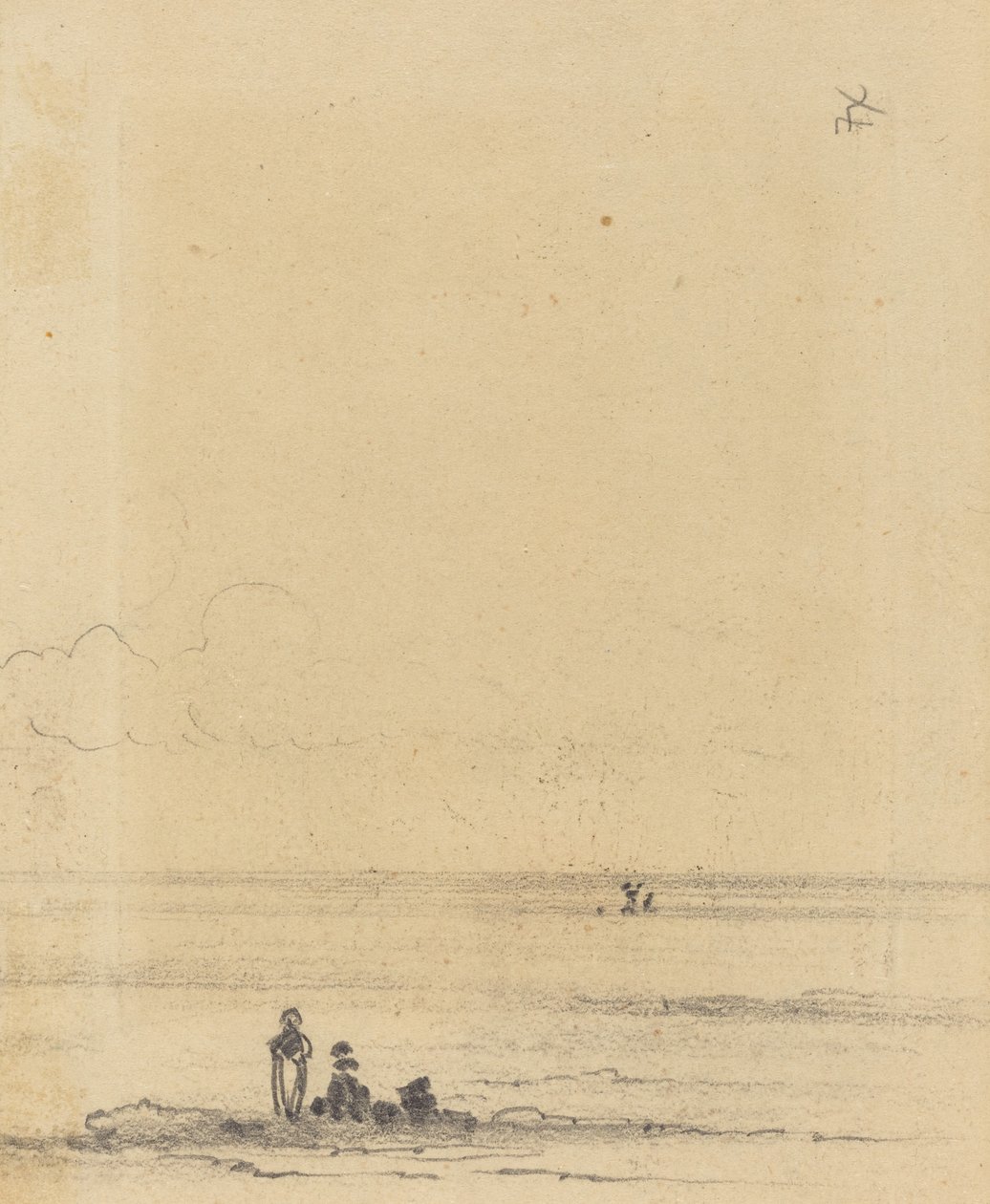 Figurky na pobřeží [verso], c. 1875. od Felix Hilaire Buhot