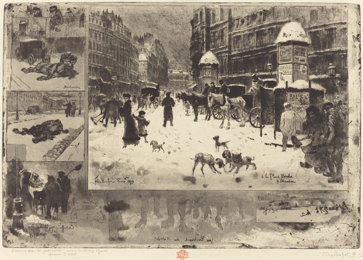 Zima v Paříži Zima v Paříži, 1879. od Felix Hilaire Buhot