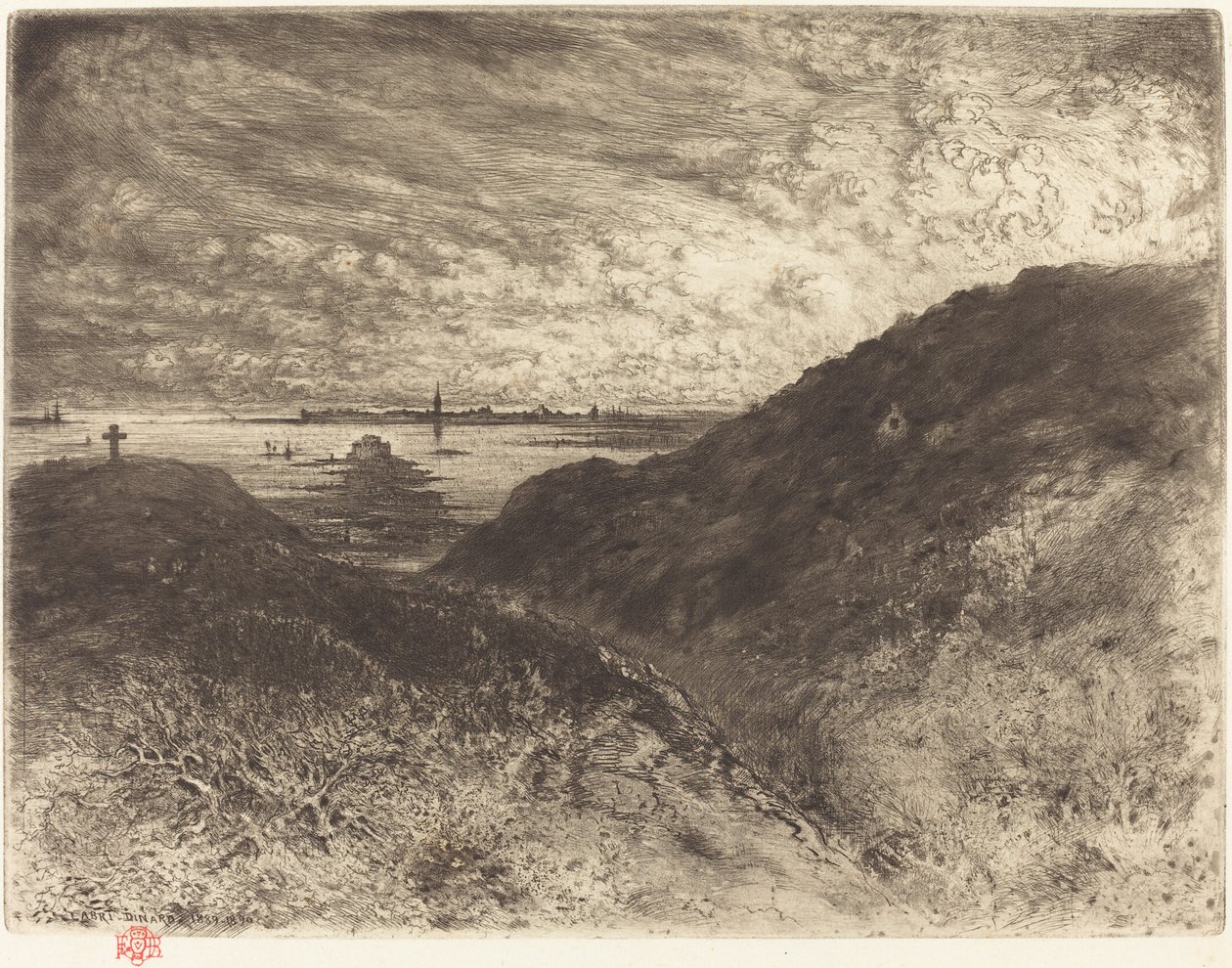 Útes: Saint-Malo Bay od Felix Hilaire Buhot
