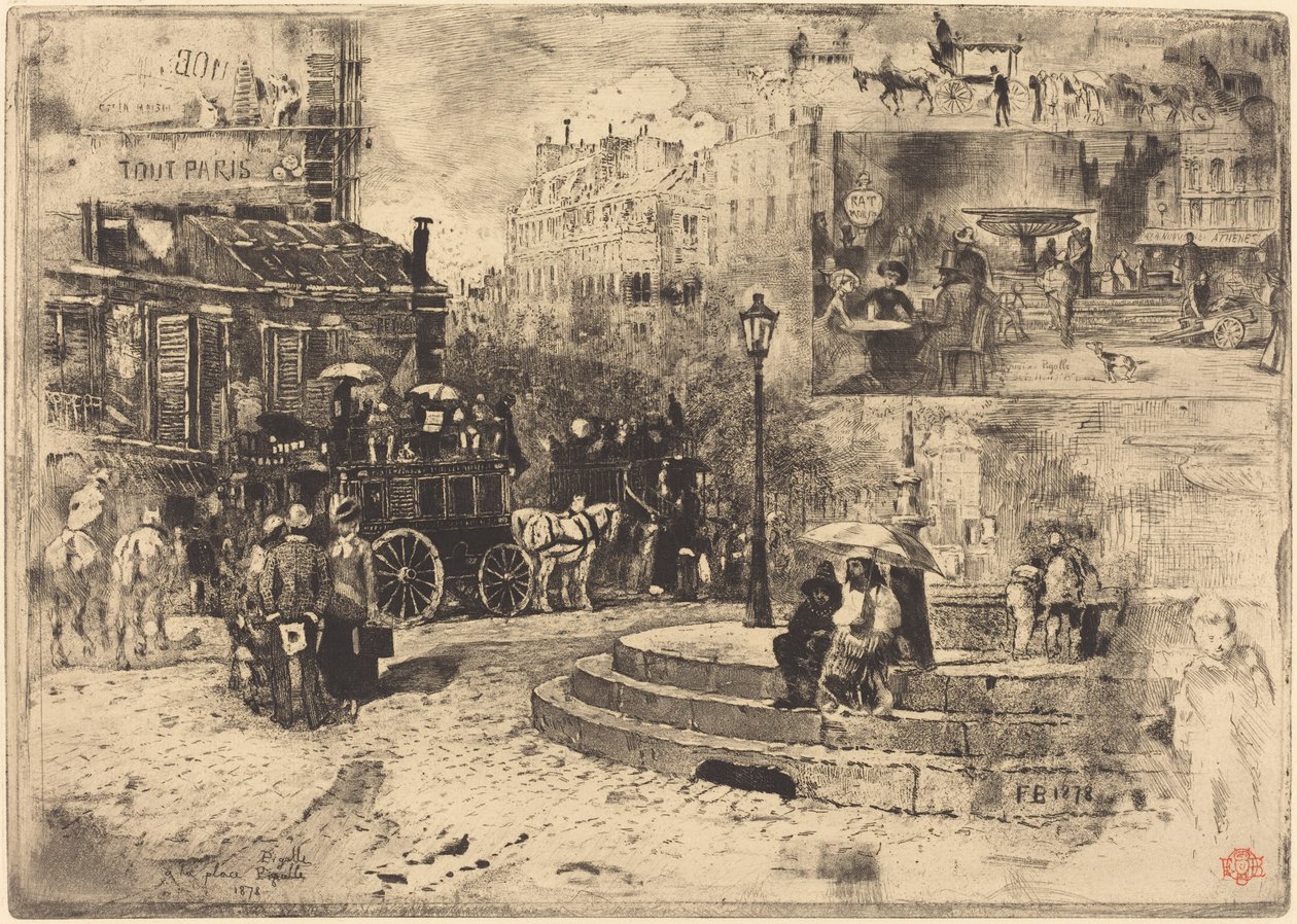 Place Pigalle v roce 1878 (Place Pigalle v roce 1878) od Felix Hilaire Buhot