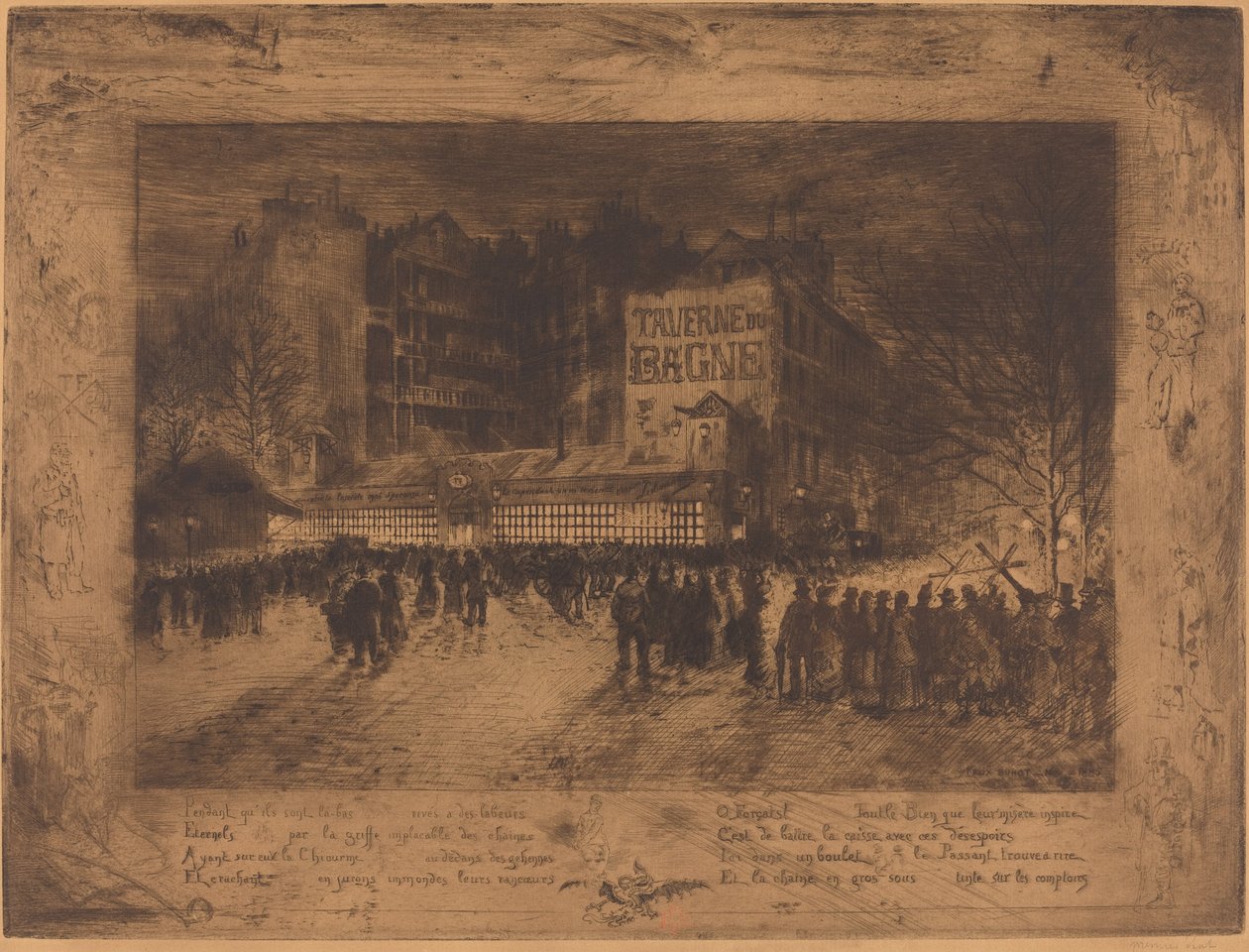 Place des Martyrs a Taverna Jailhouse od Felix Hilaire Buhot