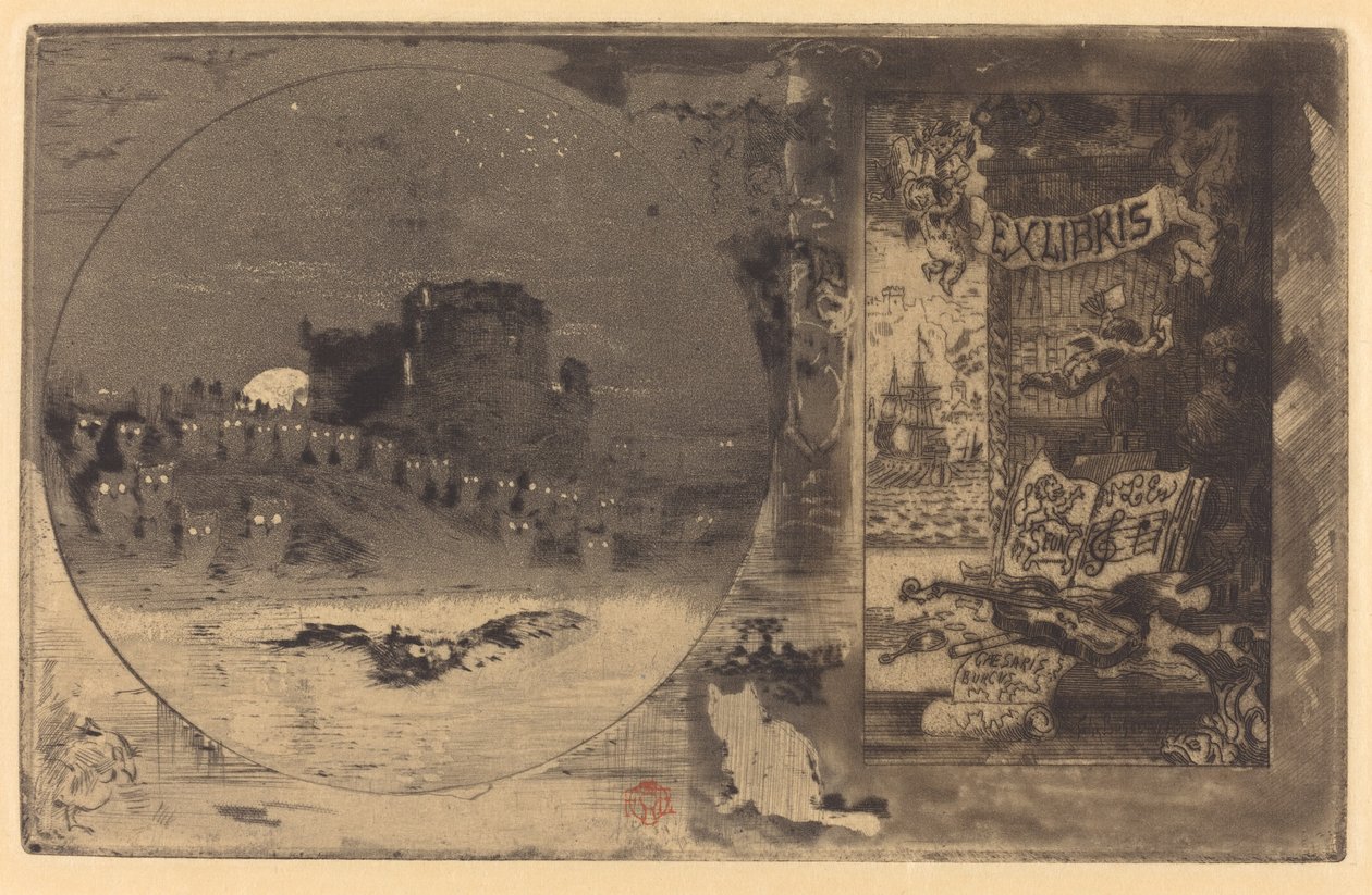 Le Château des hiboux Zámek sov, 1877-1887. od Felix Hilaire Buhot