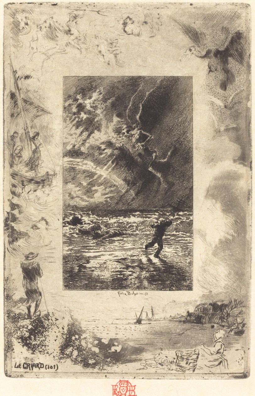 Le Criard The Shrieker, 18791880. od Felix Hilaire Buhot