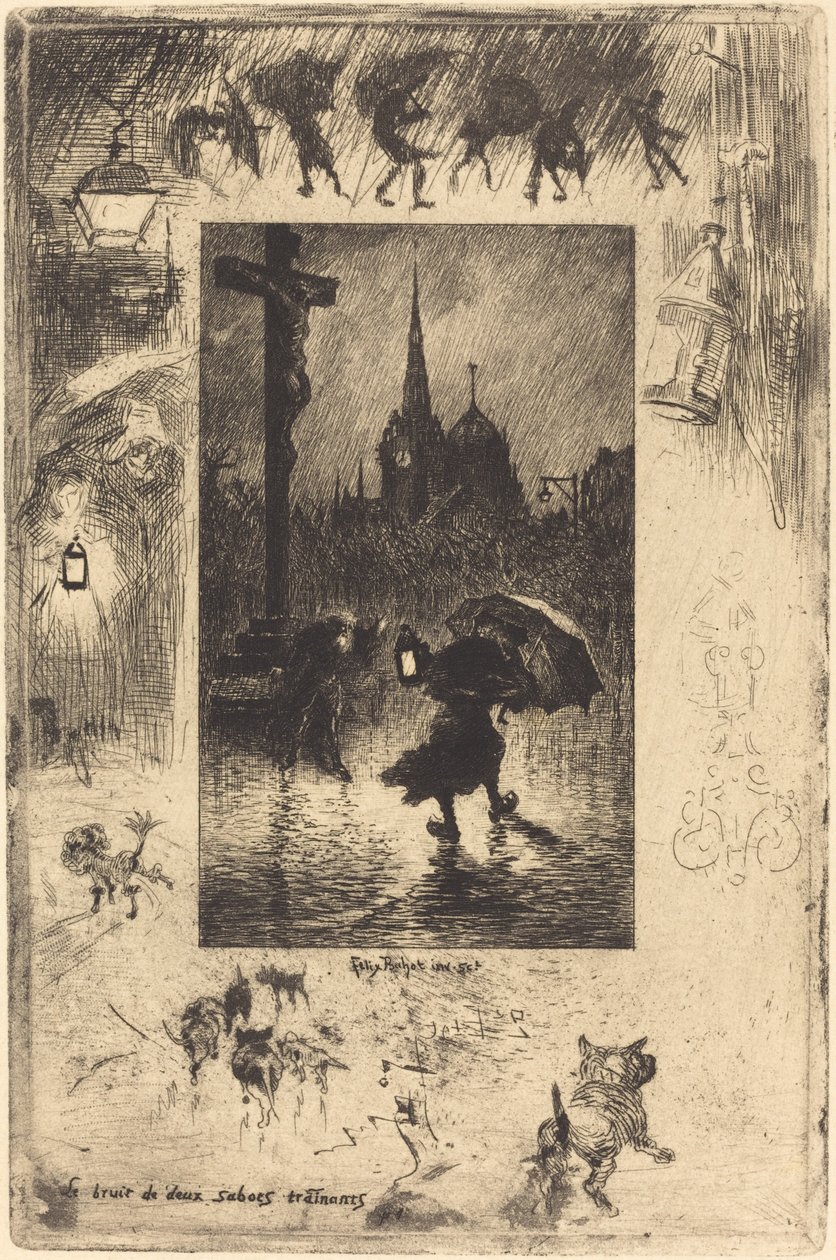 Zvuk dvou míchajících se dřeváků..., 1878. od Felix Hilaire Buhot