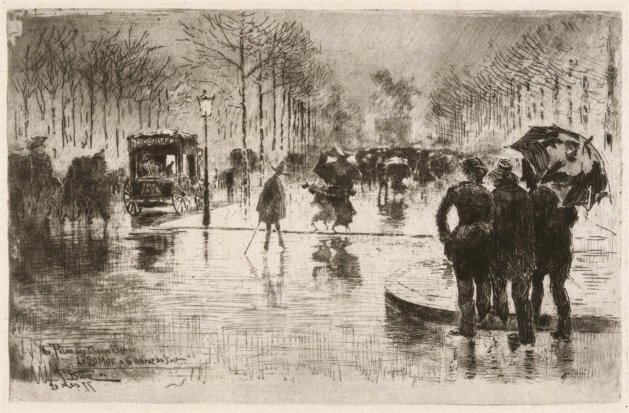 Le retour des artistes Návrat umělců, 1877. od Felix Hilaire Buhot