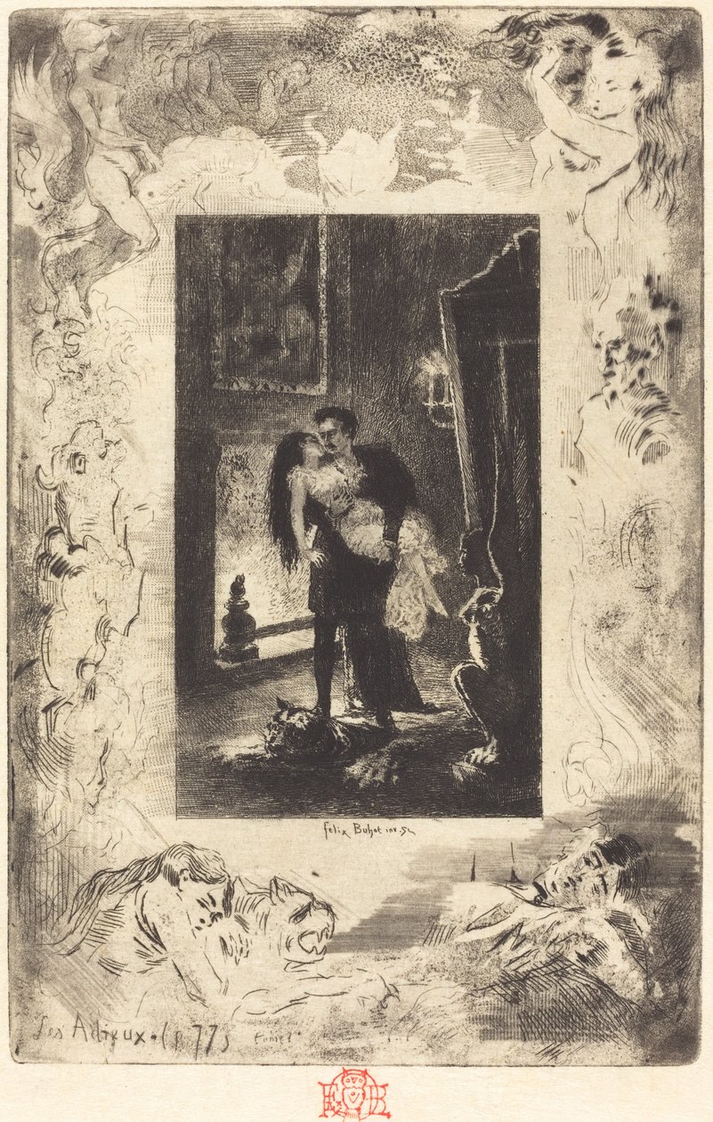 Loučení (Rozloučení) od Felix Hilaire Buhot