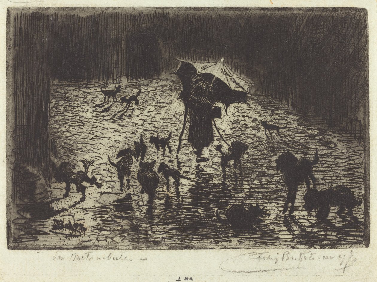 Les Noctambules (The Night Prowlers) od Felix Hilaire Buhot