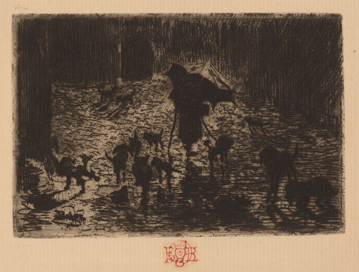 Les Noctambules The Night Prowlers, 18761877. od Felix Hilaire Buhot