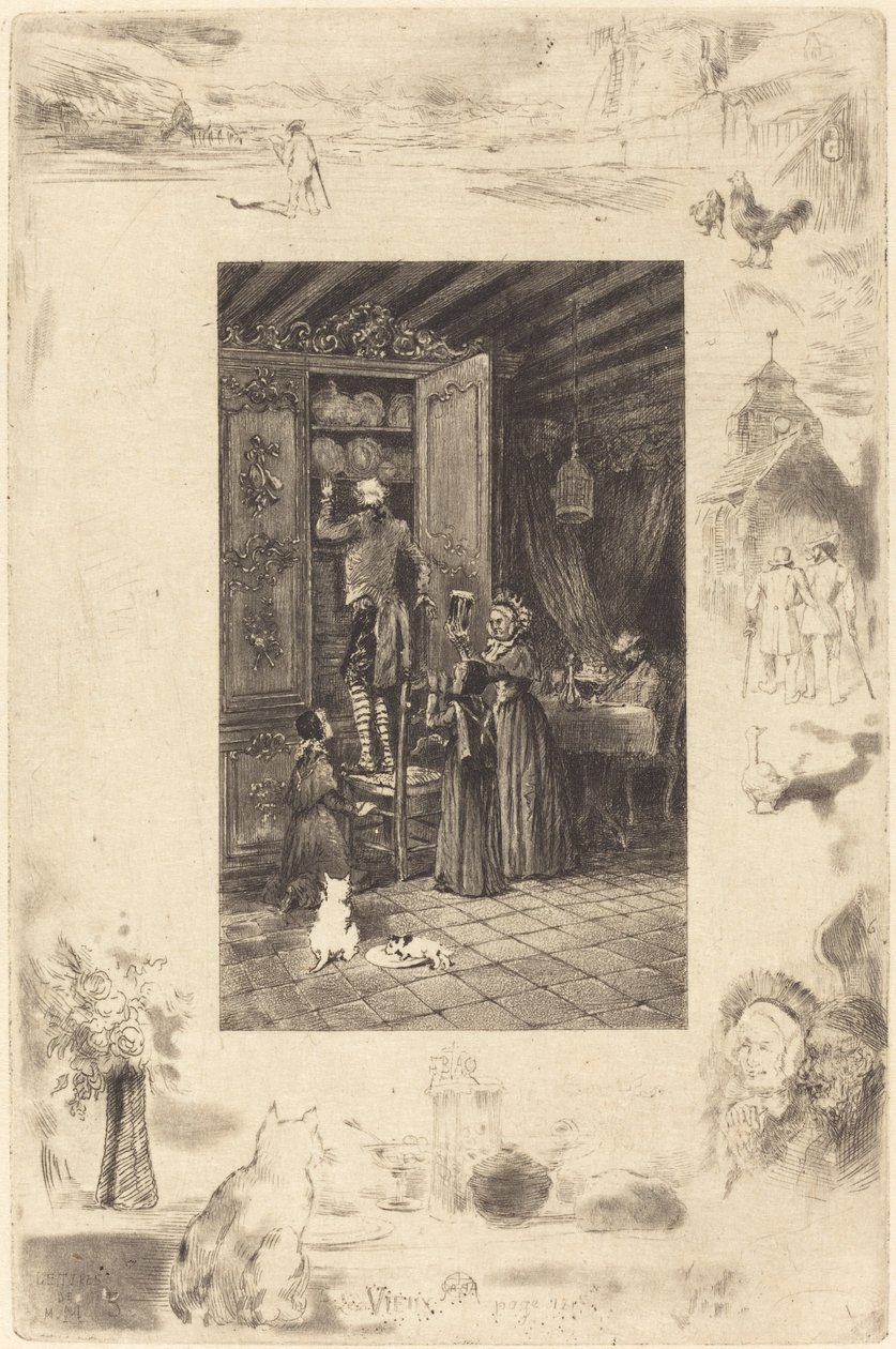 The Old The Elders, c. 1885. od Felix Hilaire Buhot