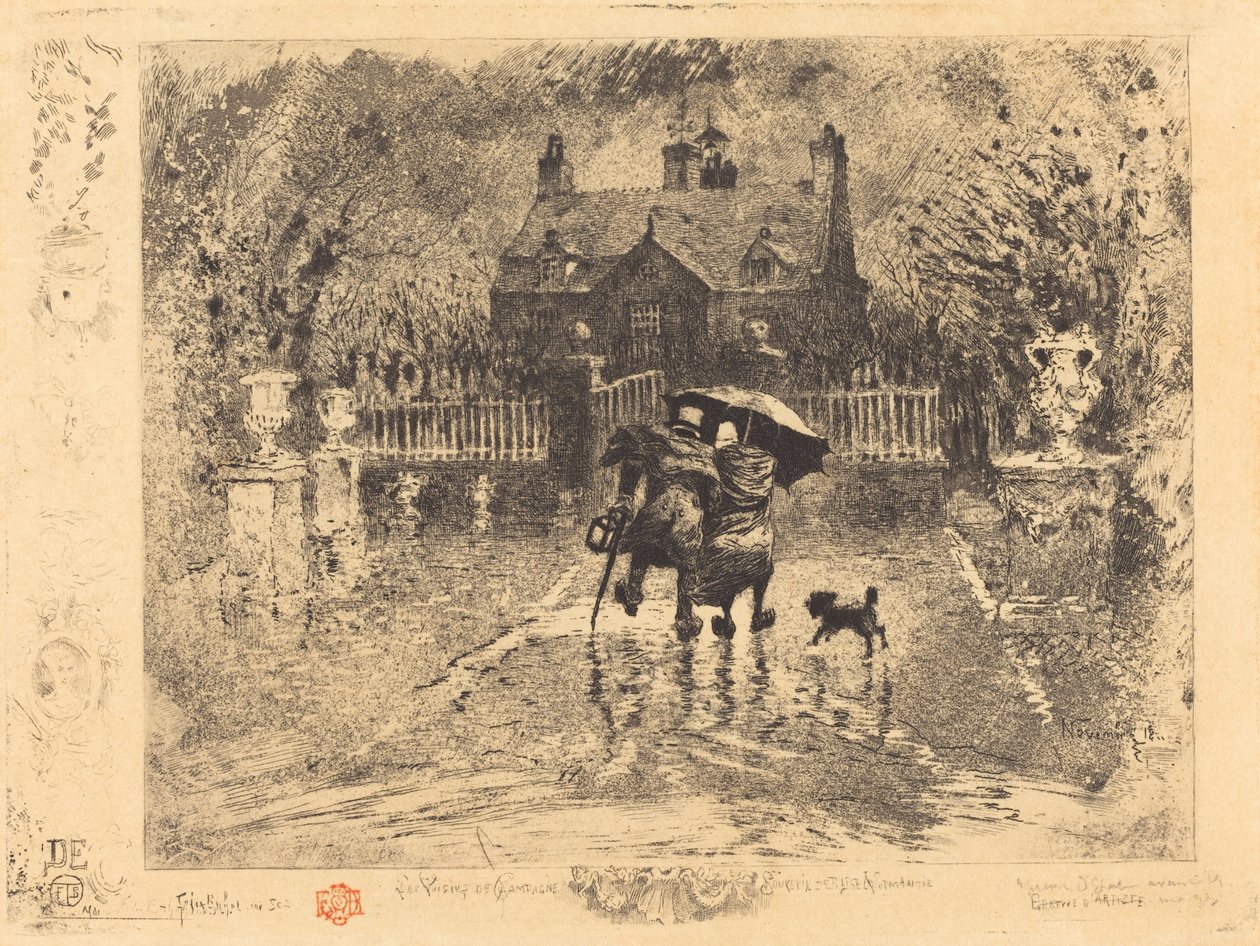 Country Neighbors Country Neighbors, 18791880. od Felix Hilaire Buhot