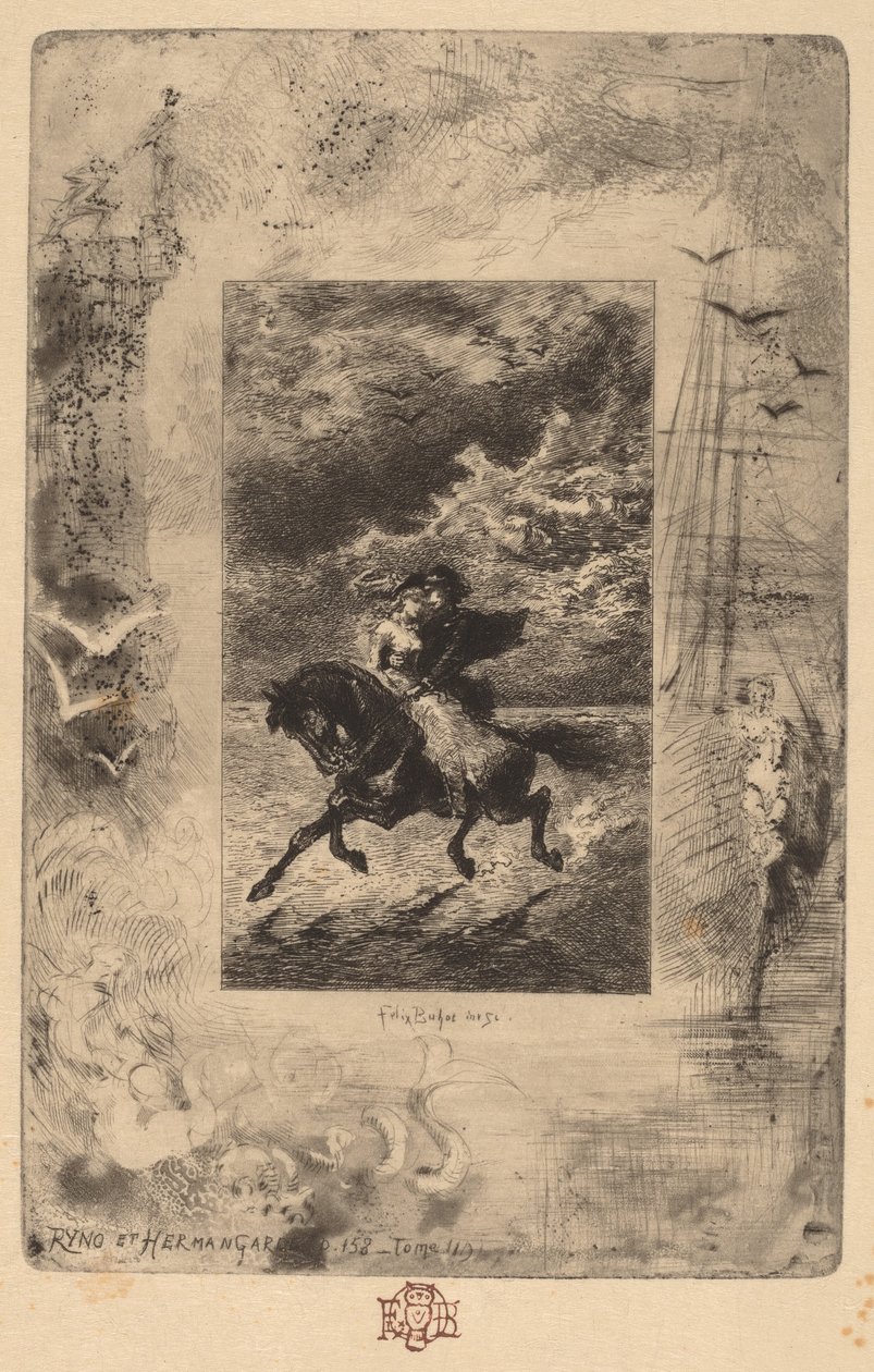 Ryno et Hermangarde (Ryno a Hermangarde) od Felix Hilaire Buhot