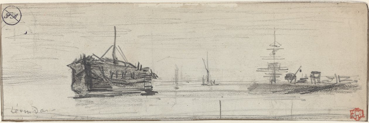 Přeprava v přístavu Londýn [recto], c. 1884. od Felix Hilaire Buhot