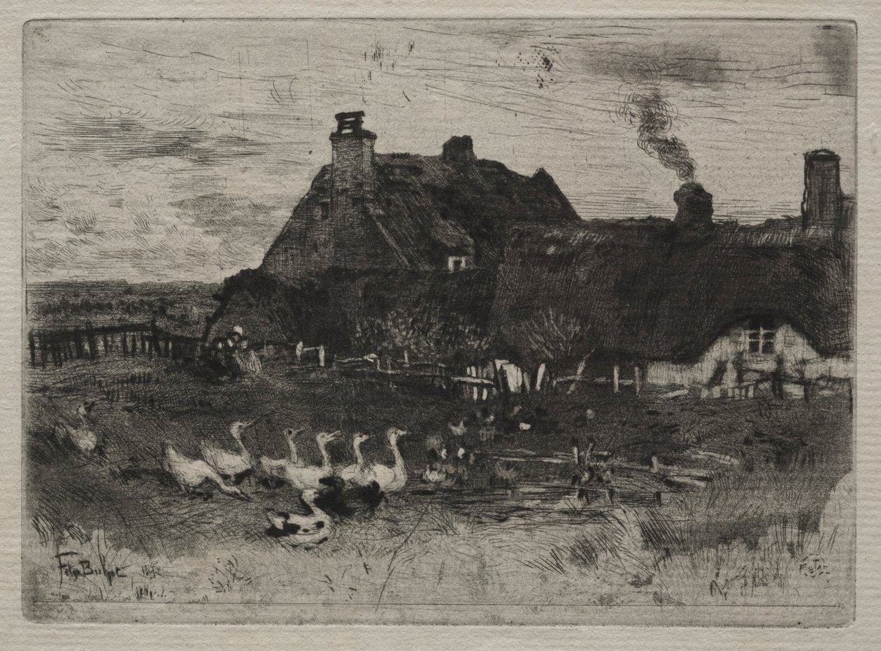 Doškové chalupy, 1878. od Felix Hilaire Buhot