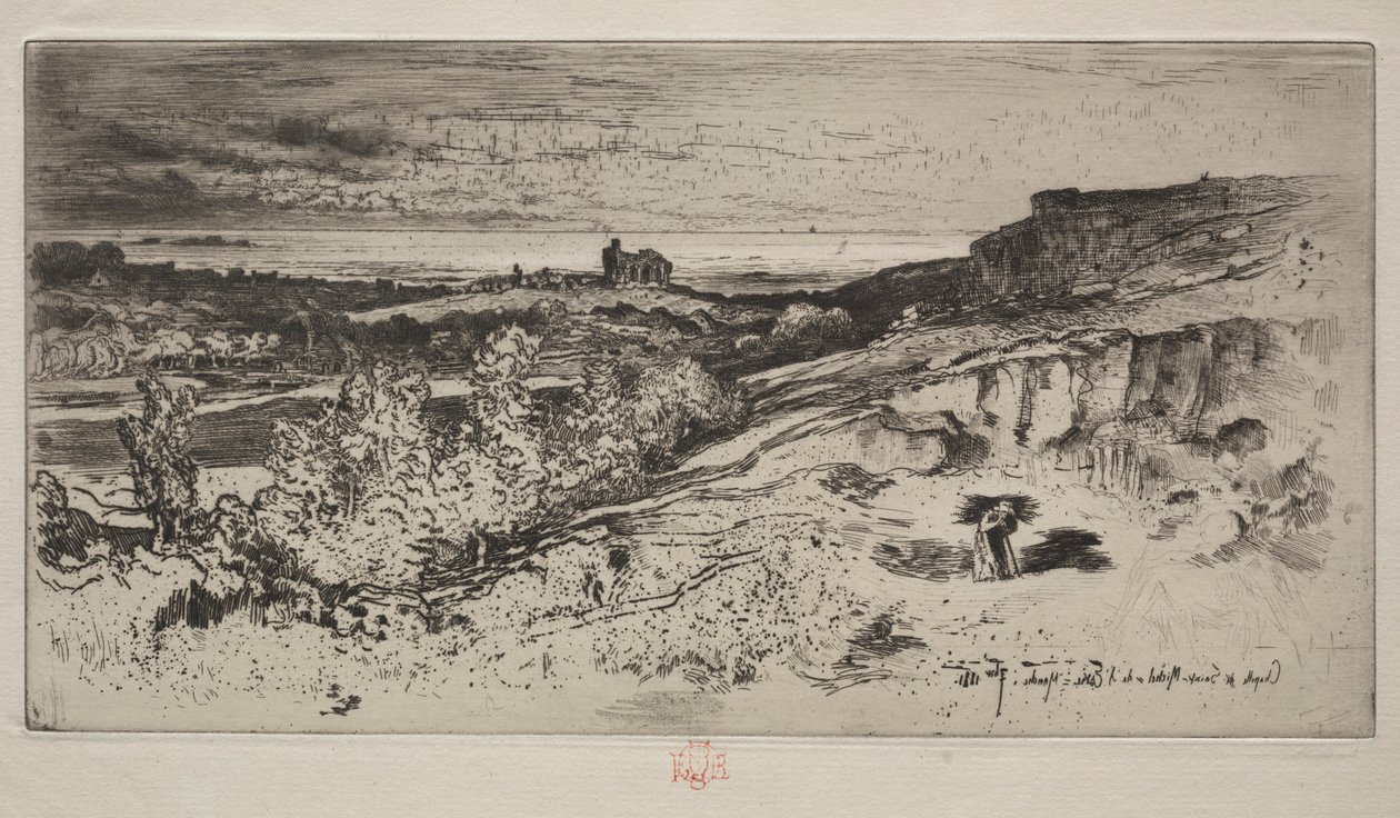 Kaple Saint-Michel v LEstre, 1881. od Felix Hilaire Buhot