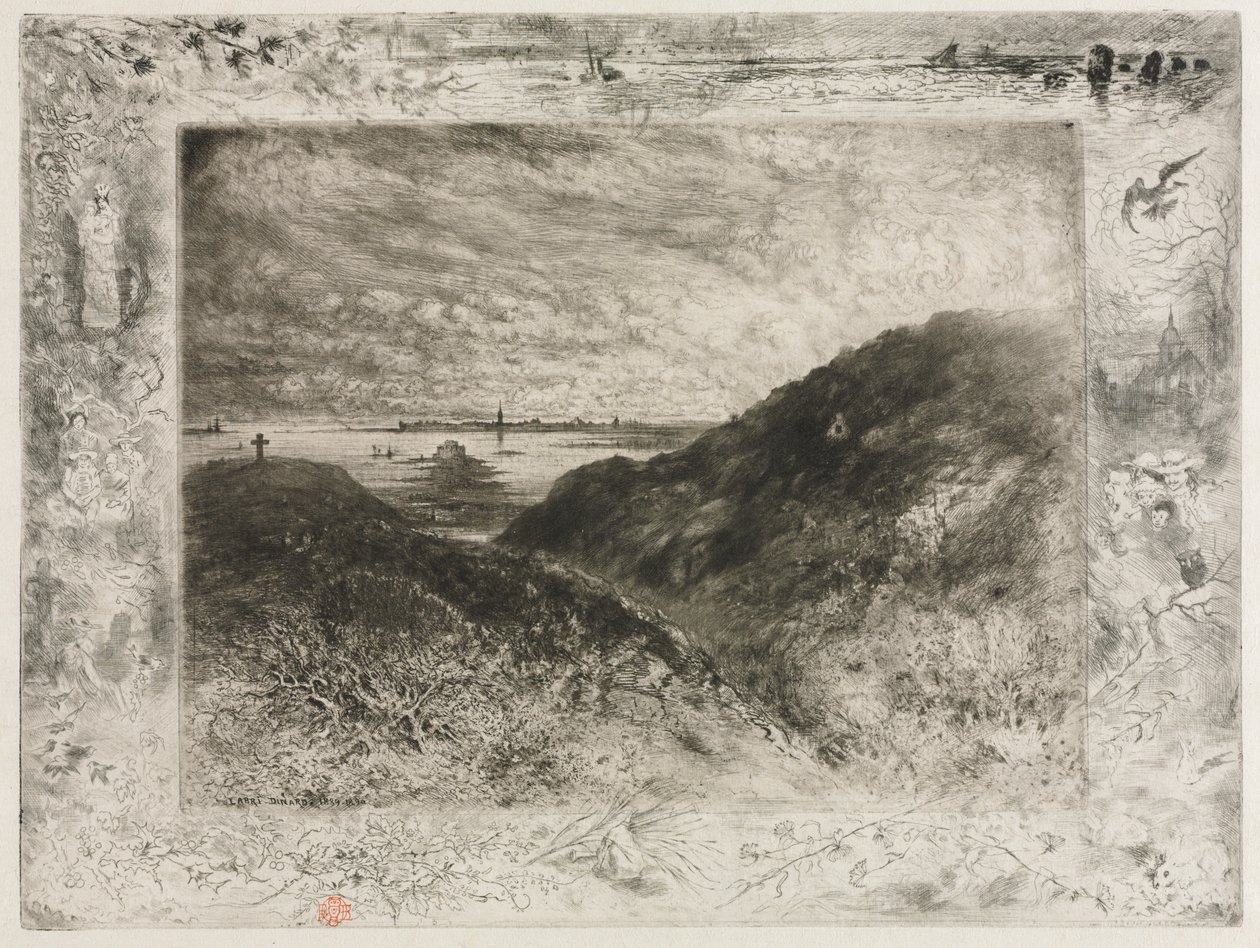 Cliff, Saint Malon lahti od Felix Hilaire Buhot