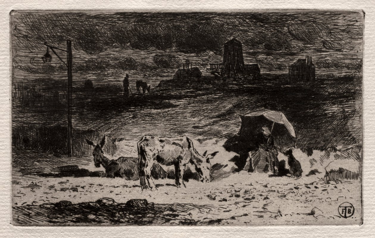 Osli na kopci Cailles, c. 1875. od Felix Hilaire Buhot
