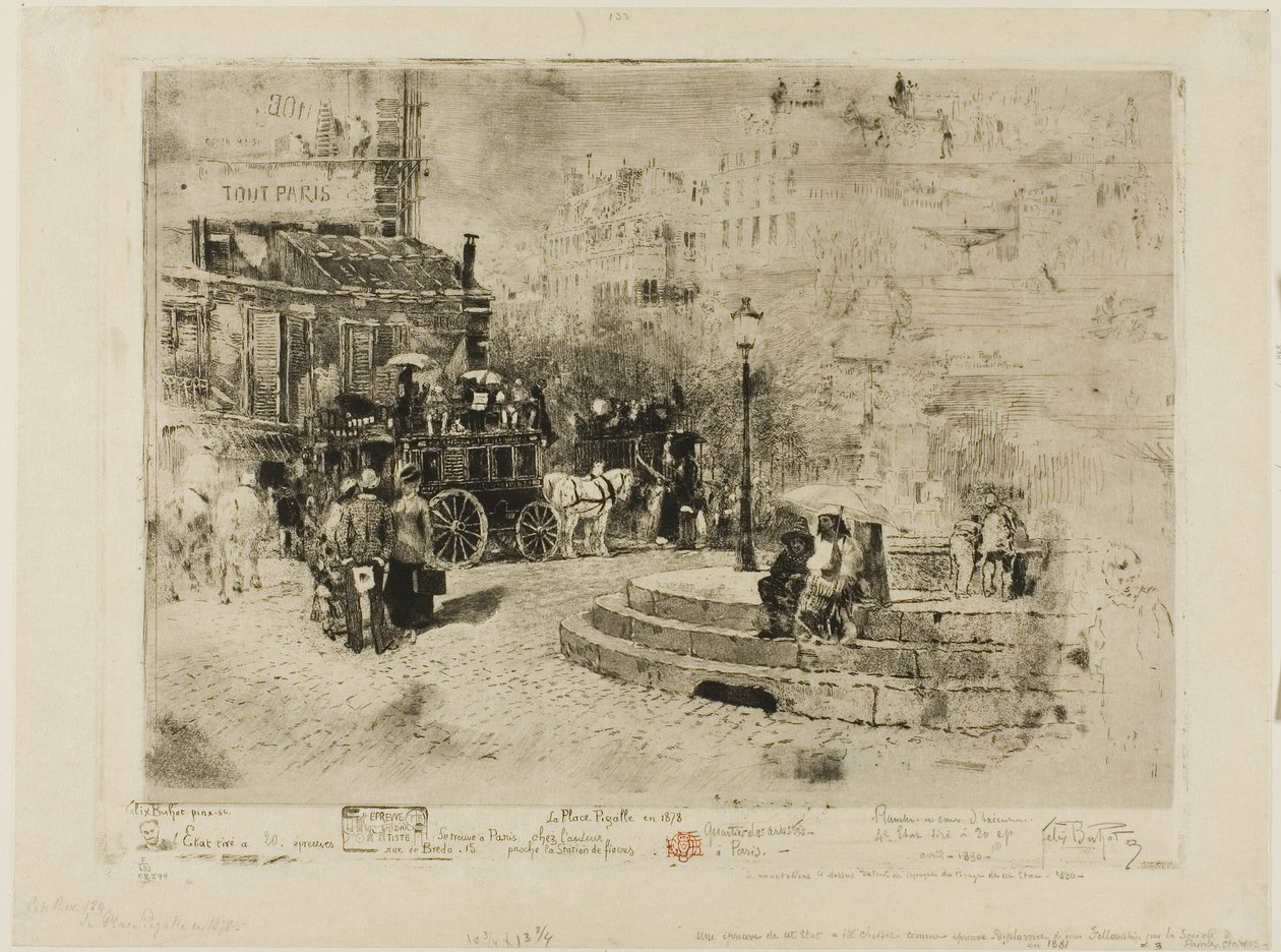 Place Pigalle v roce 1878 od Felix Hilaire Buhot