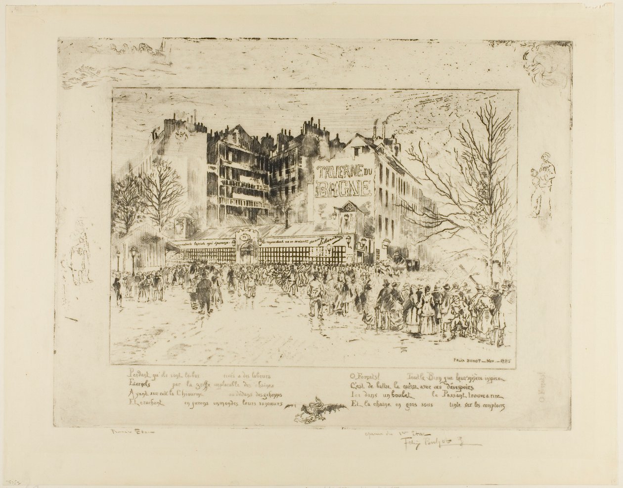 Place des Martyrs a Taverna Jailhouse od Felix Hilaire Buhot