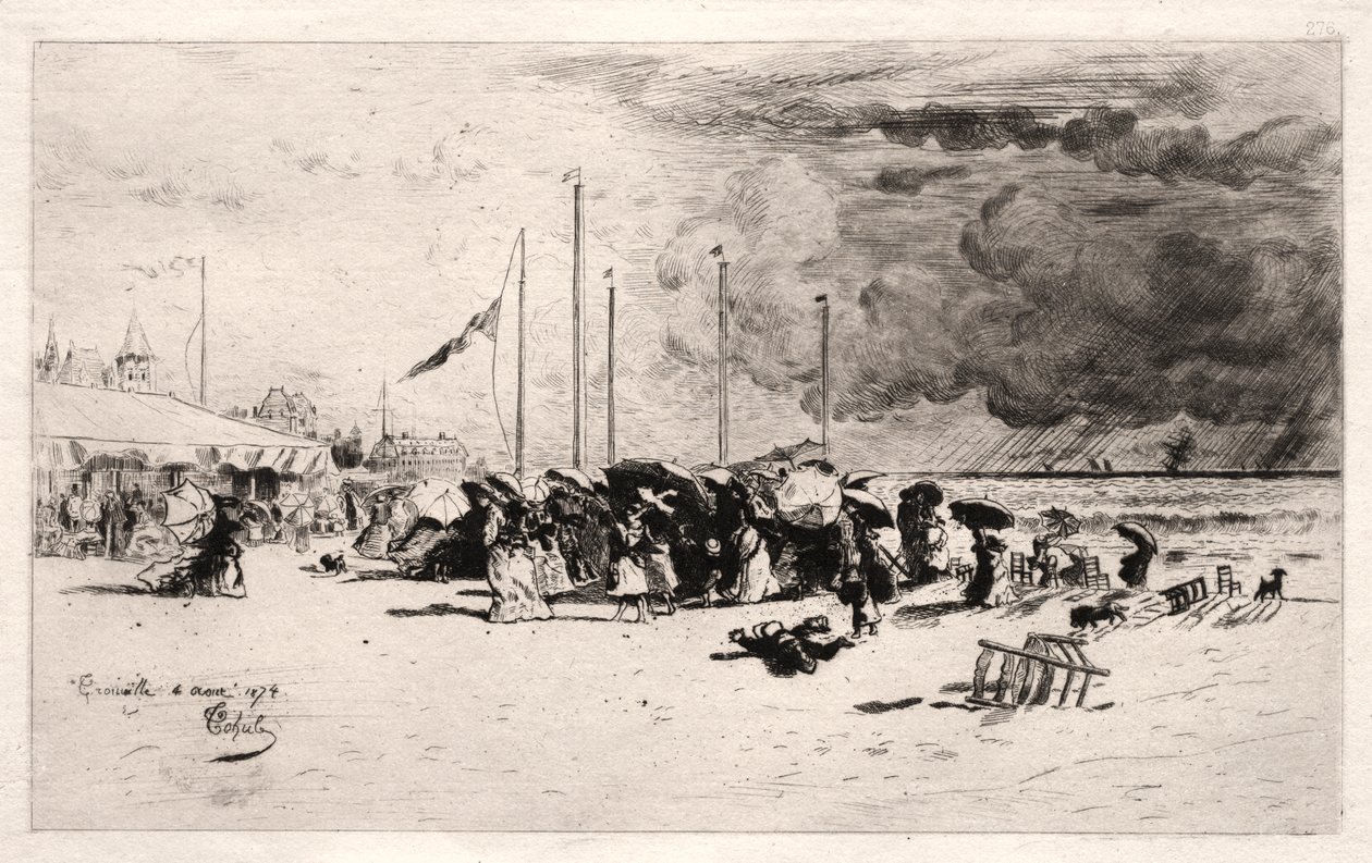 Bouře v Trouville od Felix Hilaire Buhot