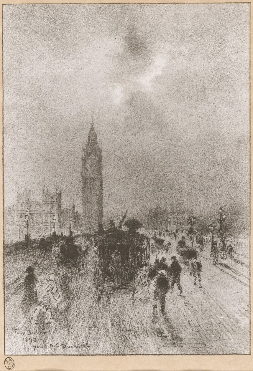 Victoria Clock Tower v Londýně od Felix Hilaire Buhot