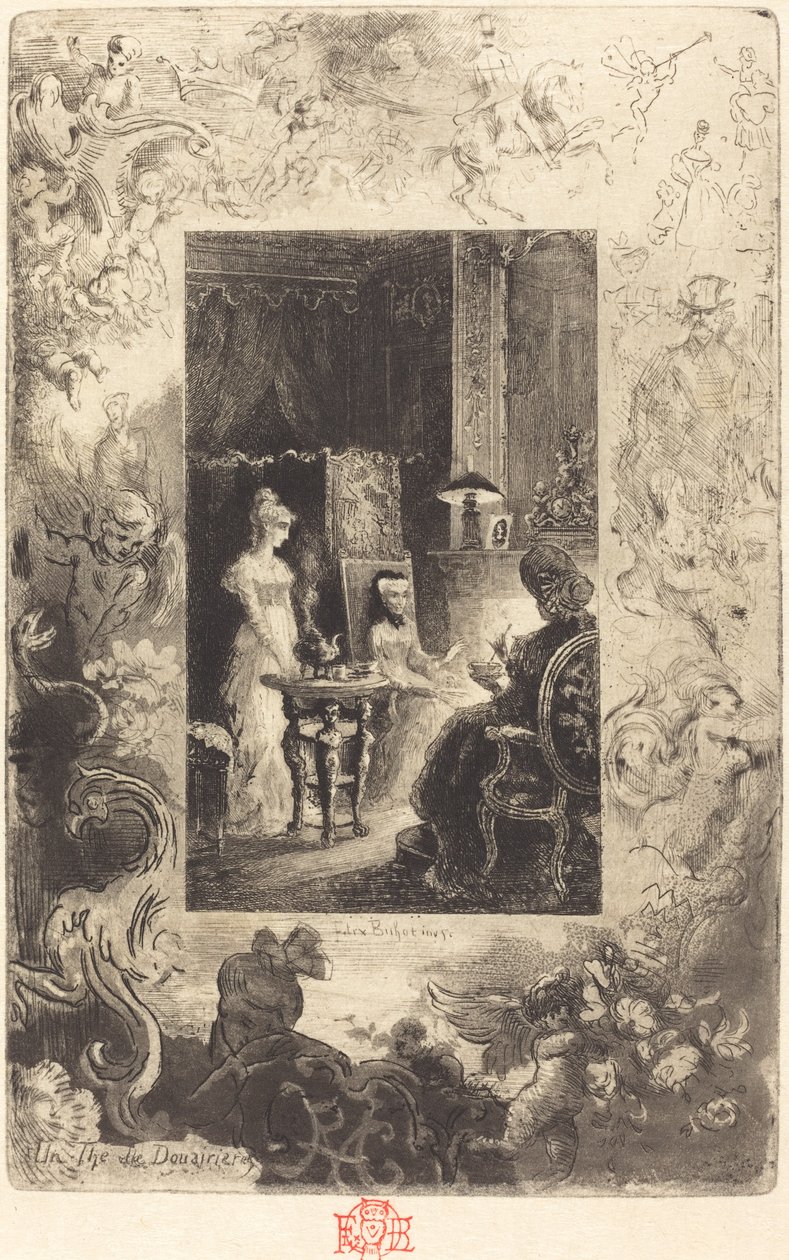 Čajový dýchánek pro vdovy, 18791880. od Felix Hilaire Buhot