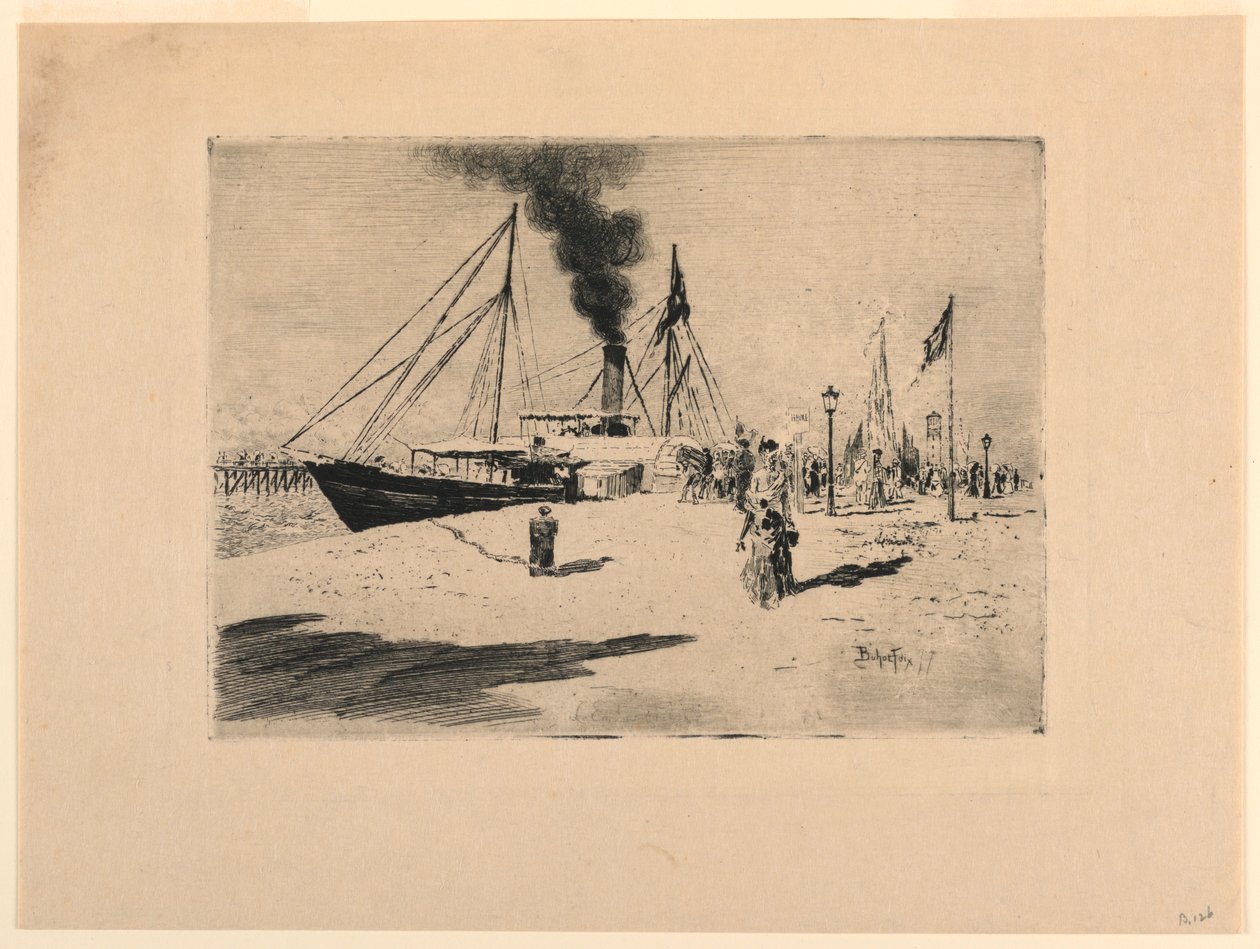 Hodil na Trouville od Felix Hilaire Buhot