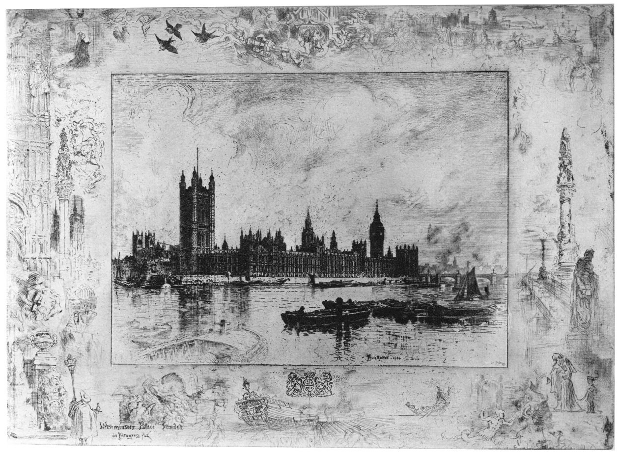Westminsterský palác, c1870-1900 1924 od Felix Hilaire Buhot