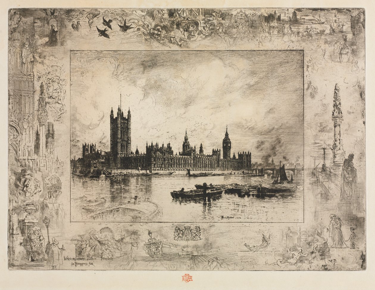 Westminsterské náměstí od Felix Hilaire Buhot
