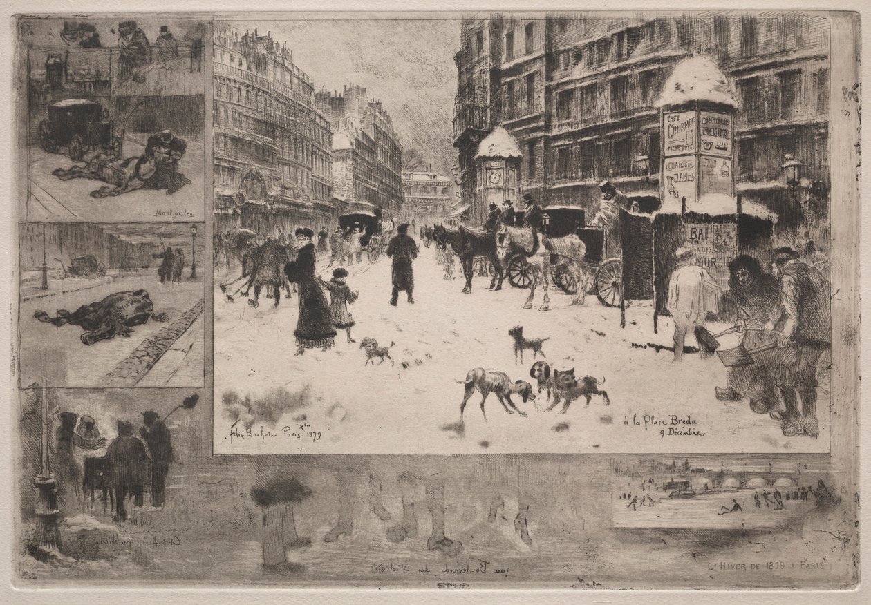 Zima v Paříži, 1879. od Felix Hilaire Buhot