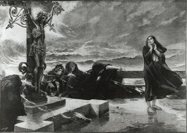 Znamení (rytina) (černobílá fotografie) od Felix Hippolyte Lanoue