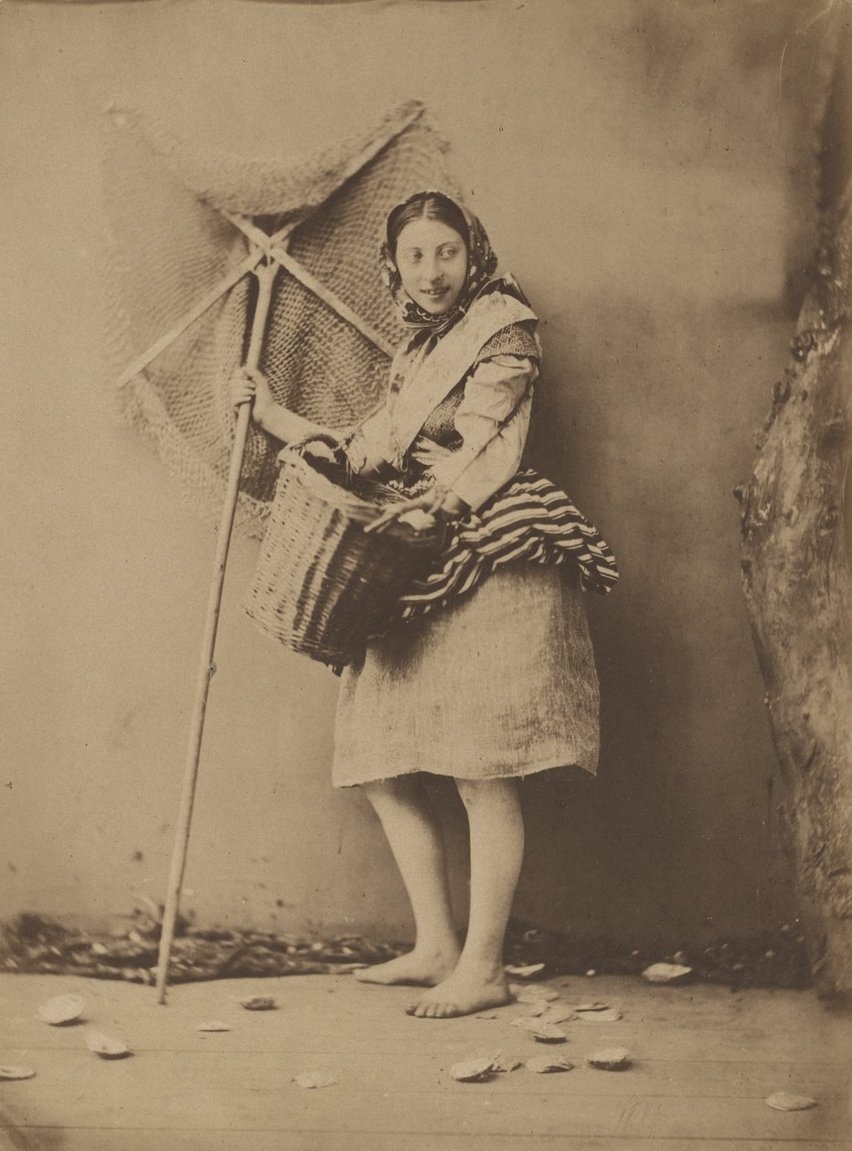 Dívka Shrimp Fisher,c. 1854 (foto) od Félix Jacques Antoine Moulin