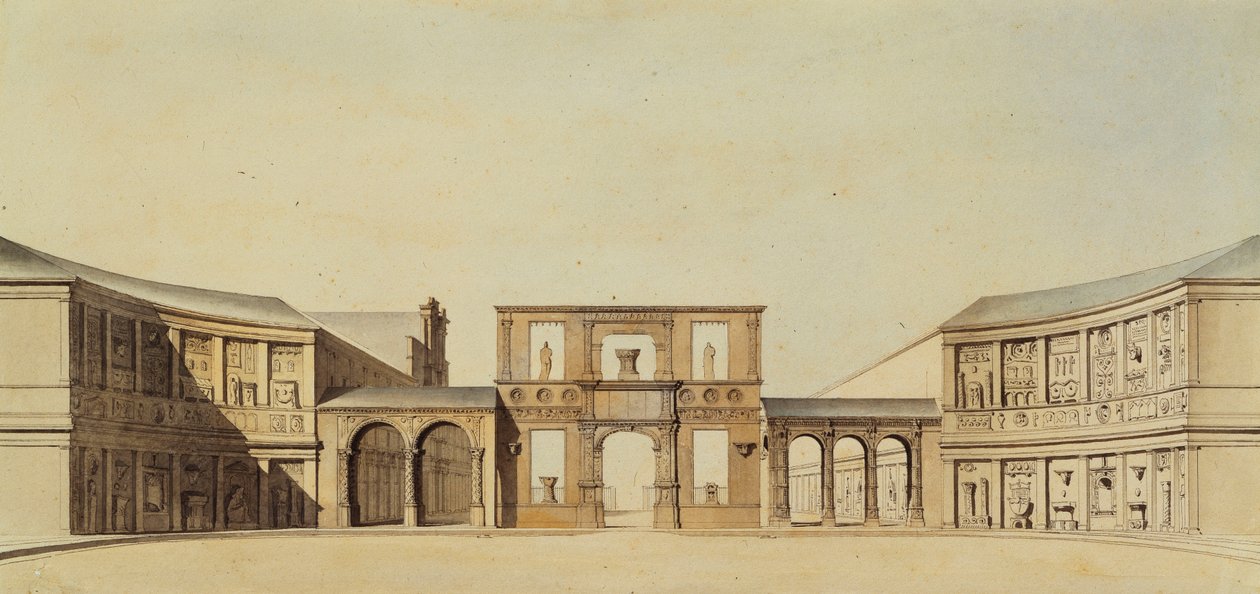 Nádvoří École des Beaux-Arts, Paříž, od Felix Louis Jacques Duban