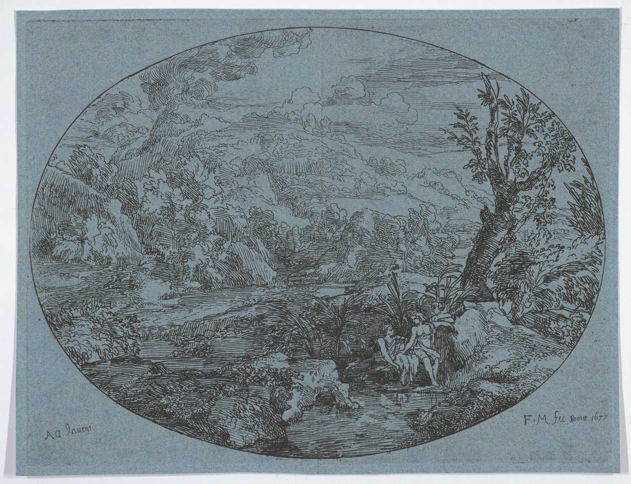Krajina se třemi postavami, 1677. od Felix Meyer