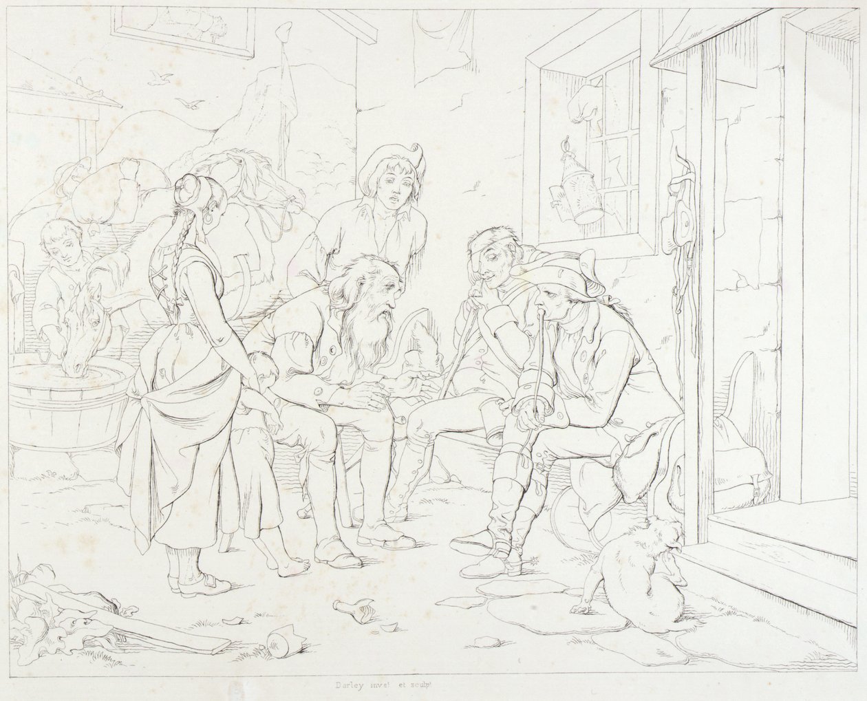 (Rip Van Winkle, ilustrace) Rip vypráví svůj báječný příběh od Felix Octavius Carr Darley