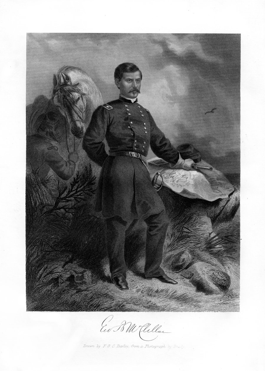 Generál GB McClellan, generálmajor americké občanské války, 1862-1867. od Felix Octavius Carr Darley