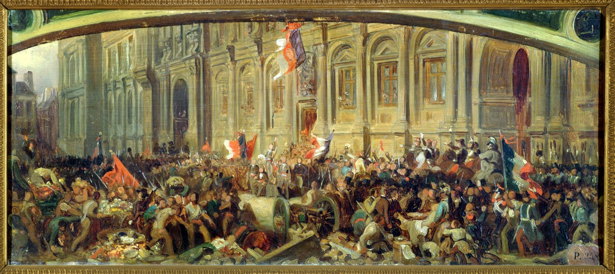 Alphonse de Lamartine (1790-1869) Odmítnutí Rudé vlajky v Hotel-de-Ville, Paříž, 25. února 1848 od Felix Philippoteaux