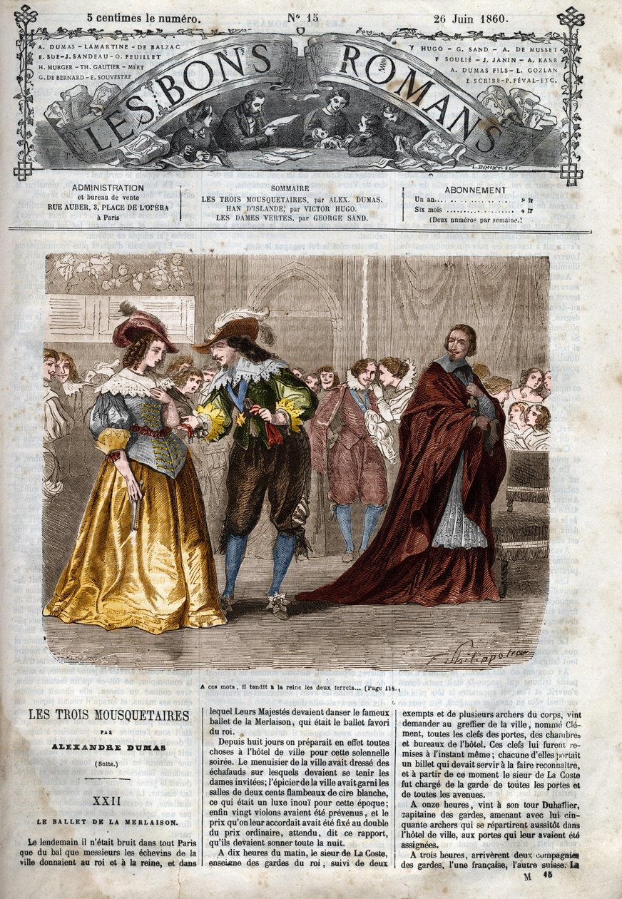 Římský seriál: „Tři mušketýři“ od Alexandra Dumase (1802-1870) Ilustrace kapitoly XXII v „Dobrých románech“ od Felix Philippoteaux