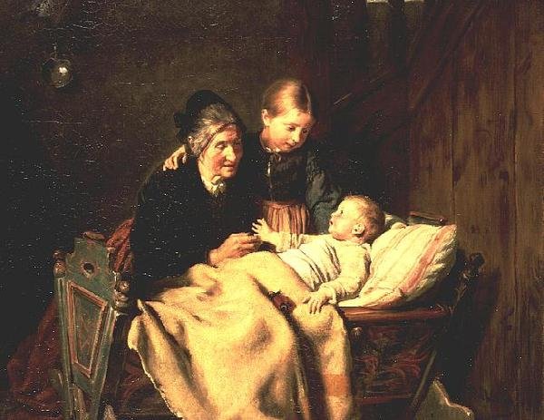 Střed pozornosti (olej na plátně) od Felix Schlesinger
