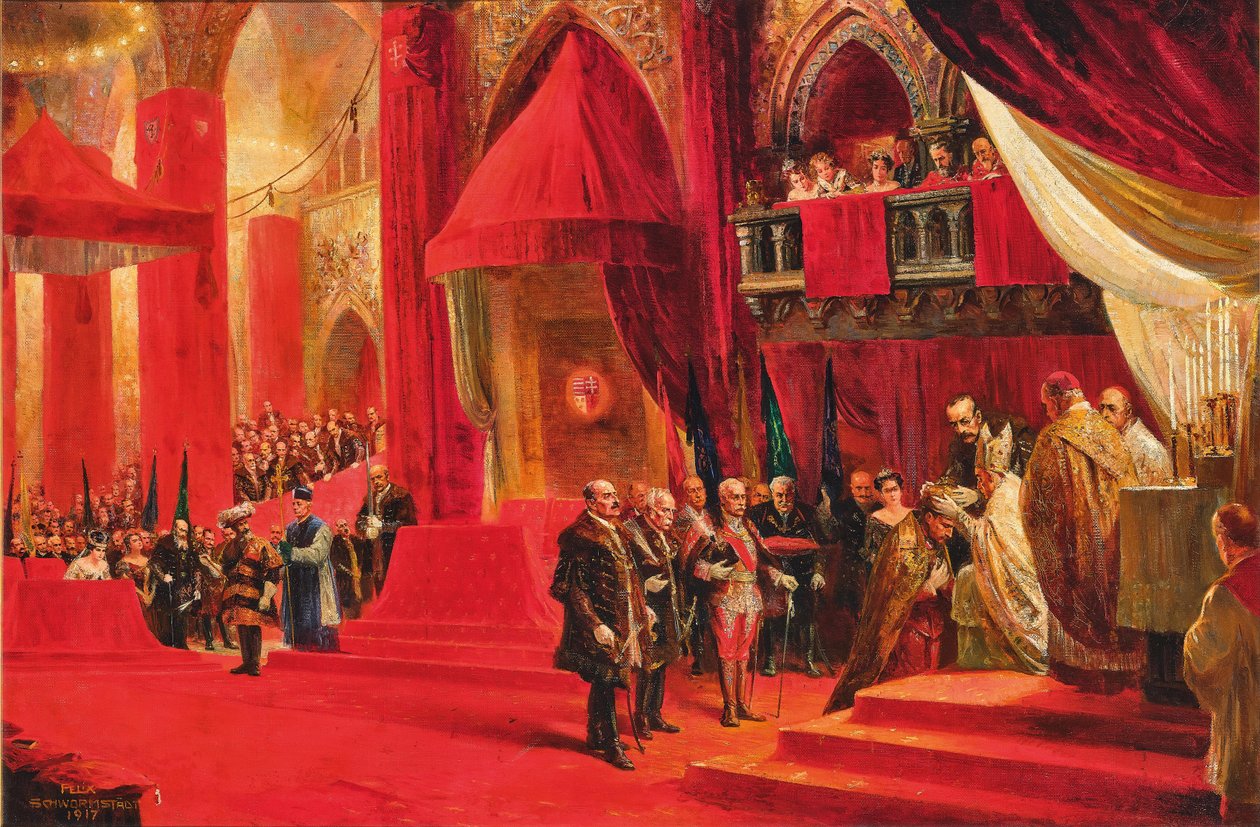 Korunovace císaře Karla I. Rakouského jako uherského krále Karla IV..., 1917. od Felix Schwormstadt