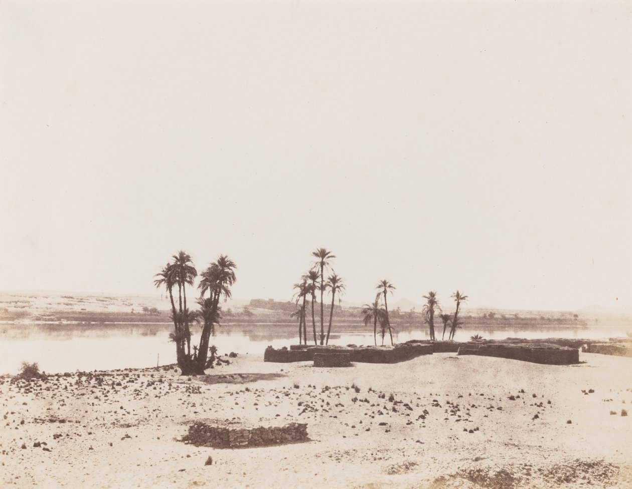 Dakkeh, Village et Rives du Nil (Vesnice a břehy Nilu, Dakkeh),1851-1852 (foto) od Félix Teynard