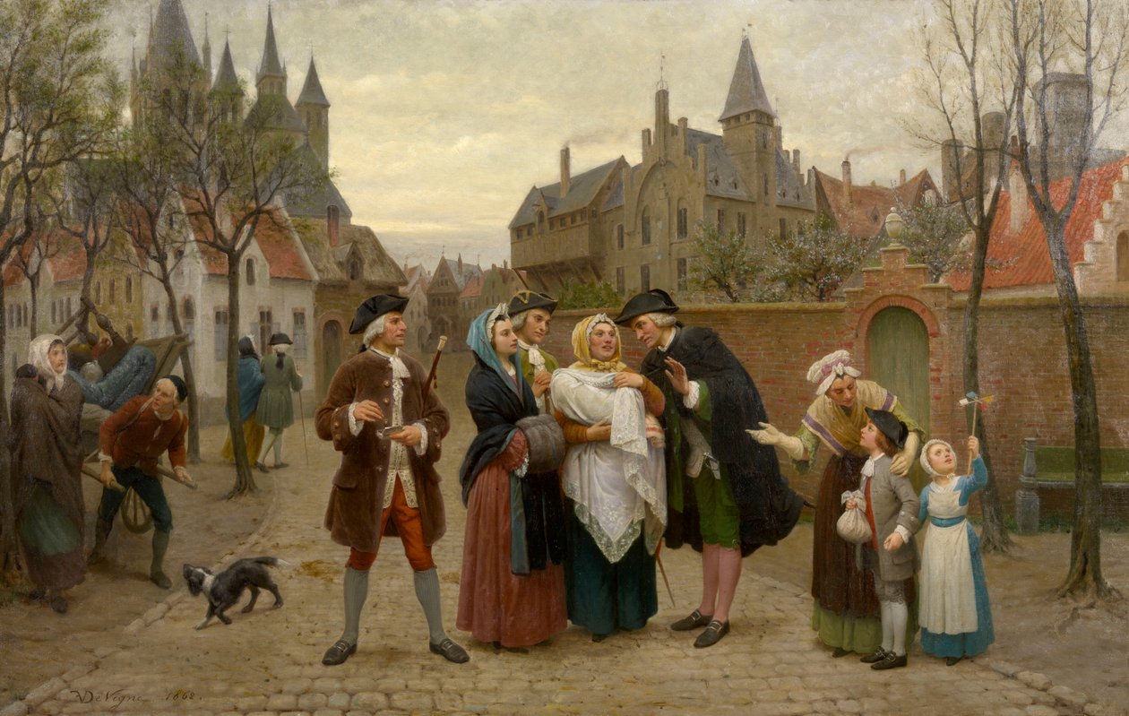 Křest ve Flandrech v 18. století od Felix de Vigne