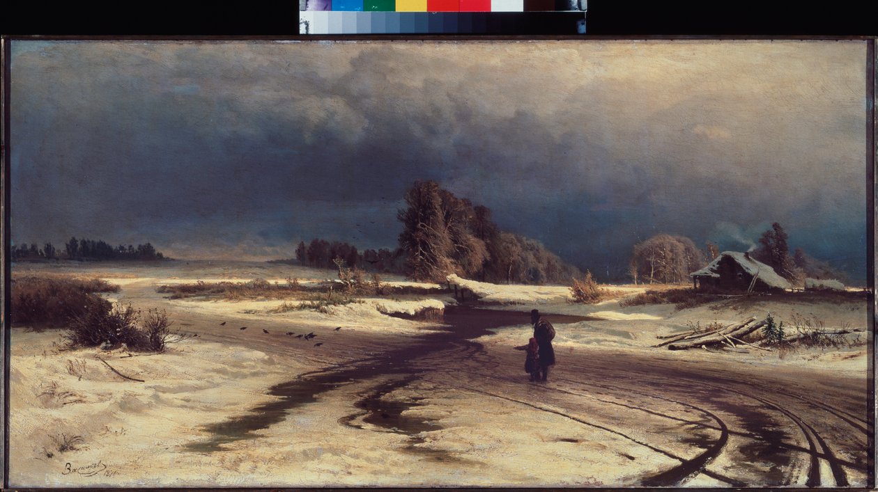 Degel (Thaw) - Peinture de Fjodor Vasiljev (Feodor Alexandrovič, Fiodor Alexandrovič Vassiliev (1850-1873), huile sur toile od Feodor Alexandrovich Vassiliev