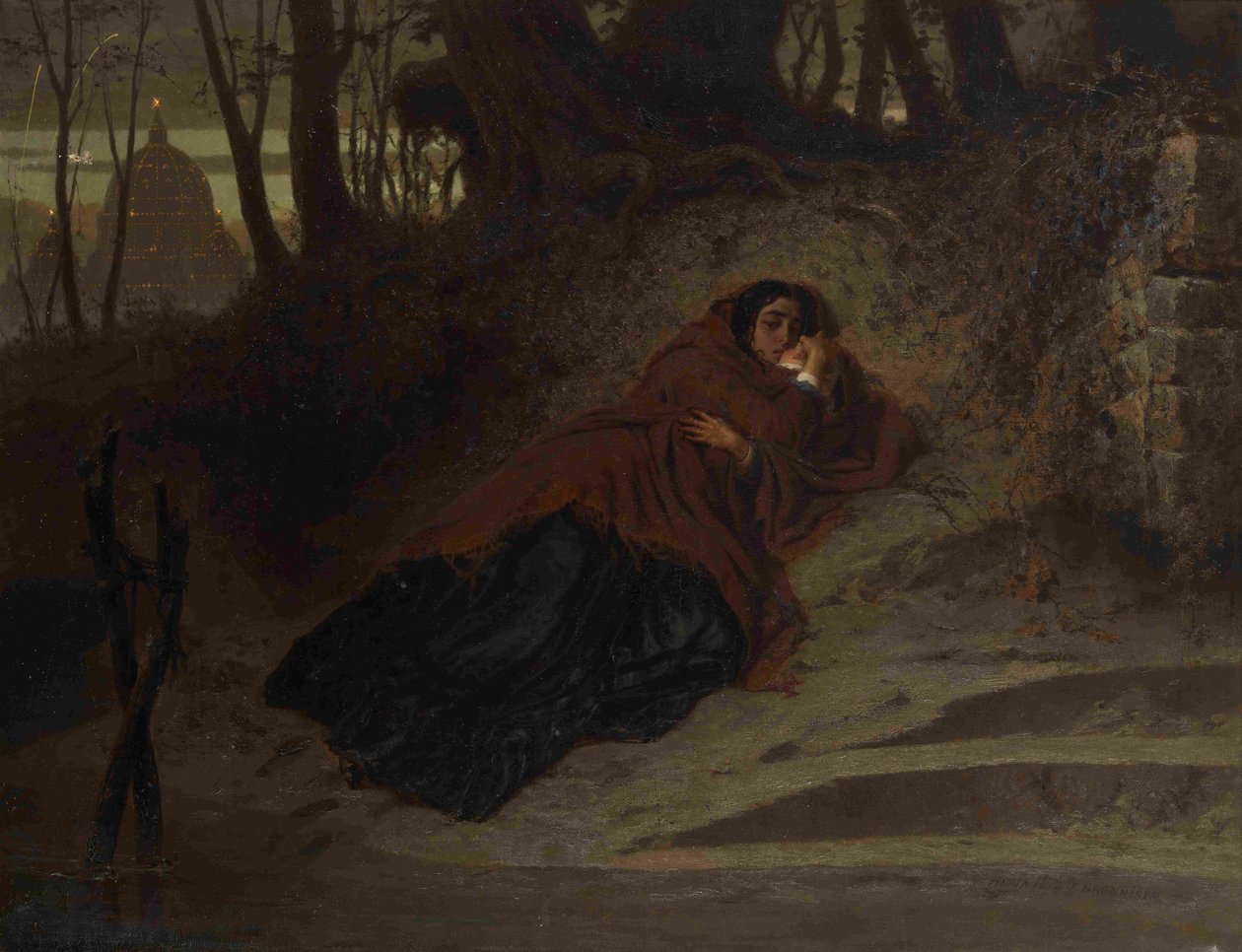 Opuštěný. Vatikán a hřích, 1872 od Feodor Andreyevich Bronnikov