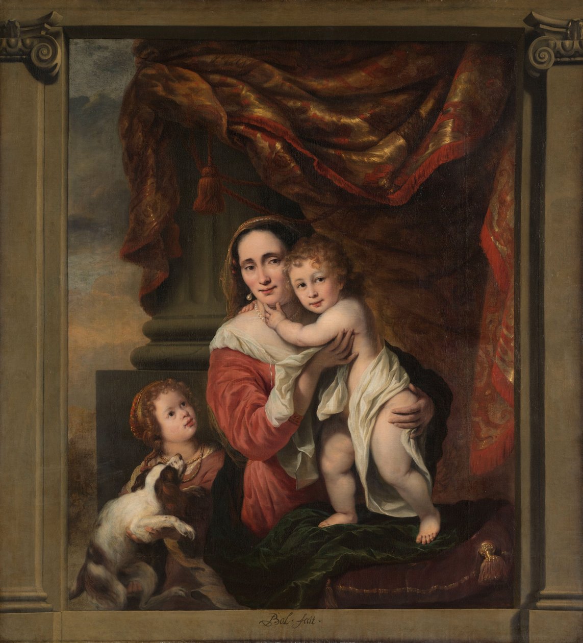 Portrét Johanna de Geer s jejími dvěma dětmi Cecilií a Laurensem od Ferdinand Bol
