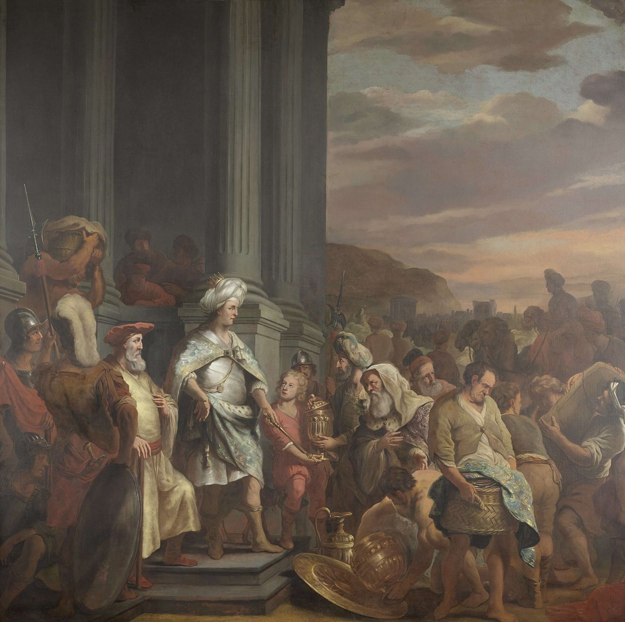 Obětování darů na stavbu Šalamounova chrámu od Ferdinand Bol